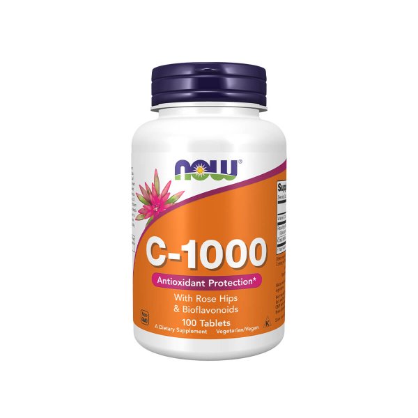 NOW Vitamina C 1000 Rose Hips & Bioflavonoids - 100 Tablets