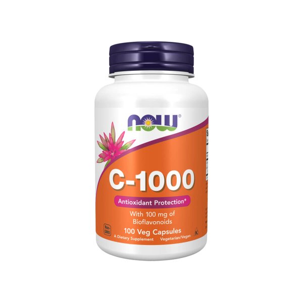 NOW Vitamin C-1000 com Bioflavonóides 100mg - 100 Cápsulas