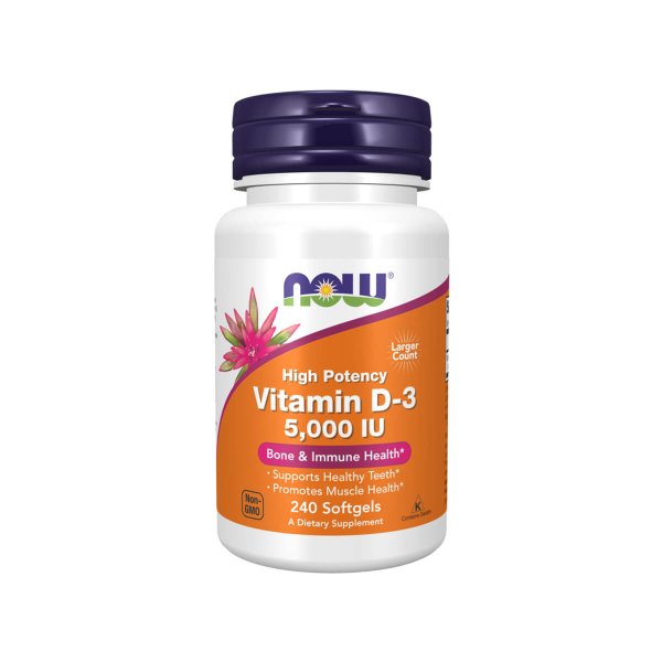 NOW Vitamin D3 5000 IU - 240 Softgels