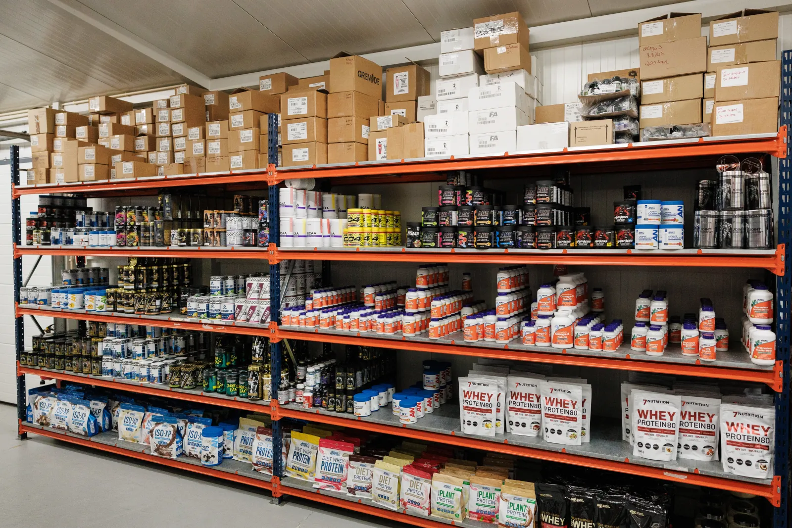 Produtos em stock no armazém GoShape Nutrition