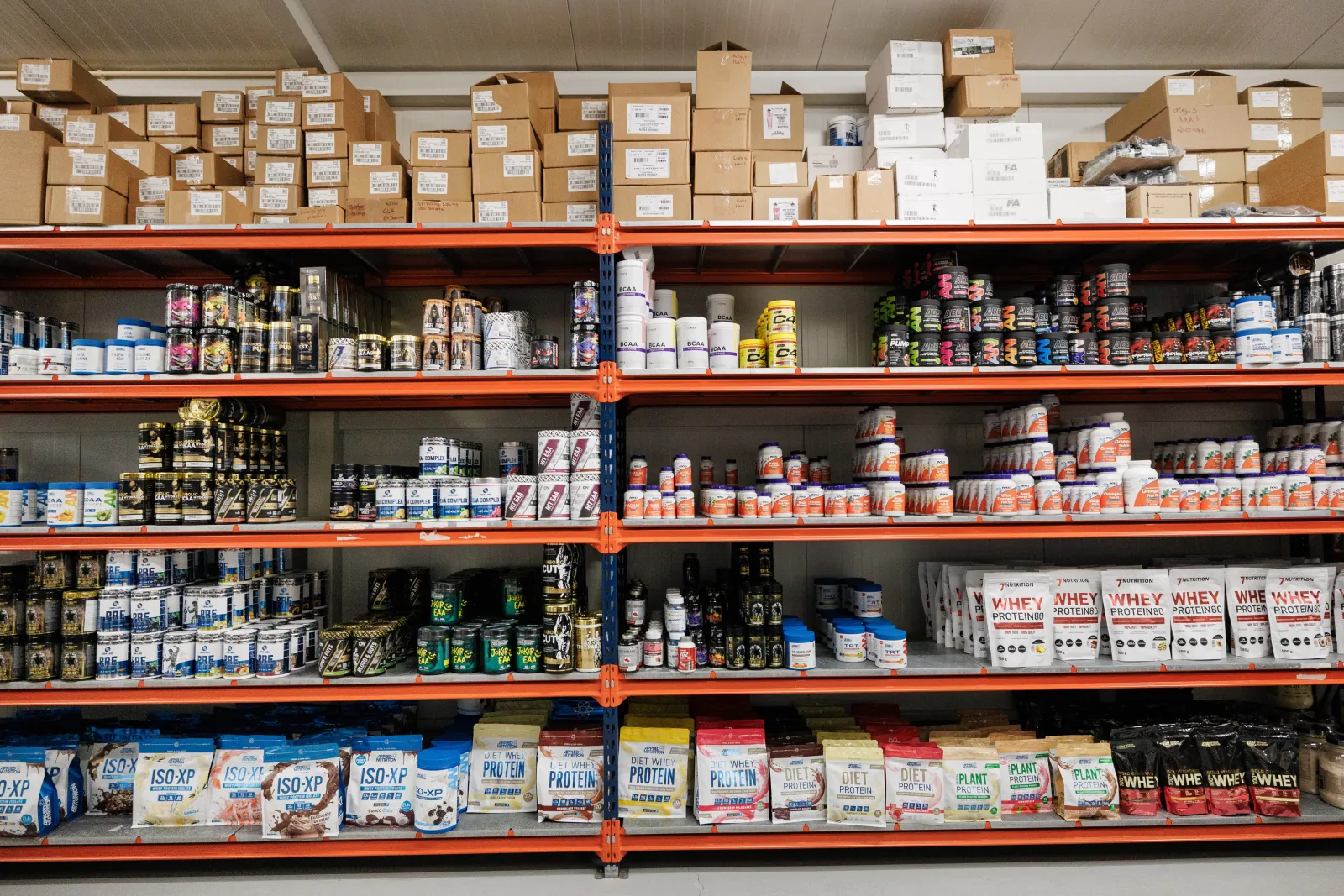 Zona de armazenamento da GoShape Nutrition